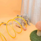 Cat Tunnel | Spring-Loaded Foldable Mesh & Built-In Toys | 50 cm