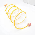 Cat Tunnel | Spring-Loaded Foldable Mesh & Built-In Toys | 50 cm