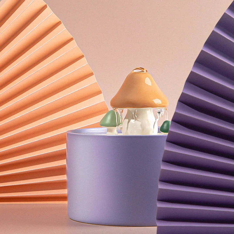Cat Water Fountain | Ceramic Mushroom & 5-Stage Filtration