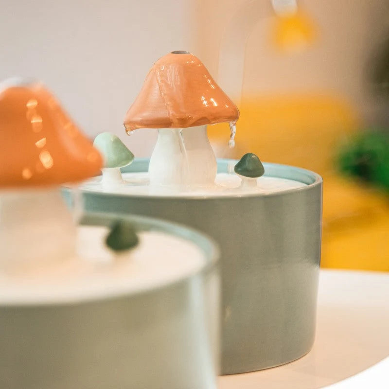 Cat Water Fountain | Ceramic Mushroom & 5-Stage Filtration