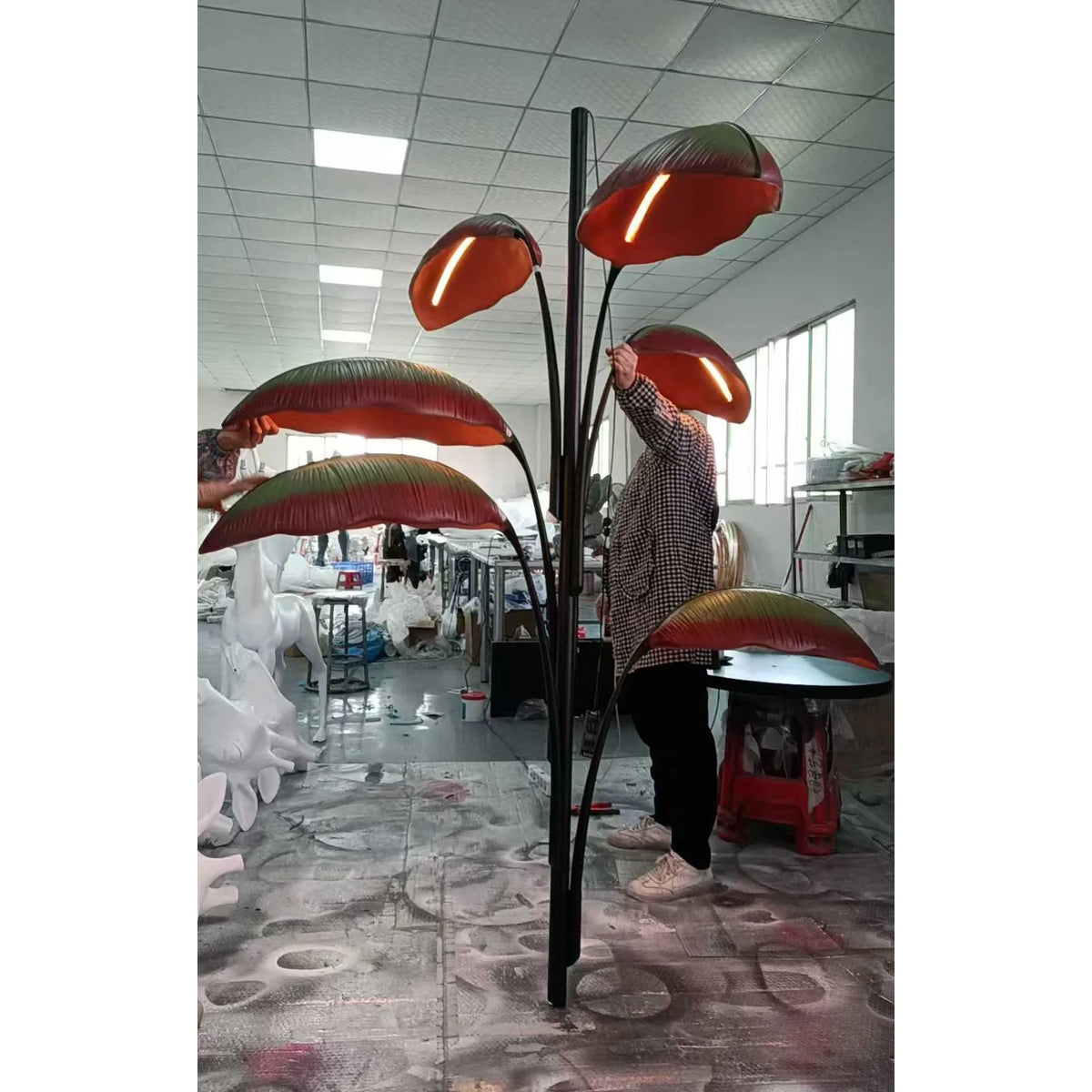 Ceiling Chandelier | Banana Leaf Design & Integrated LED