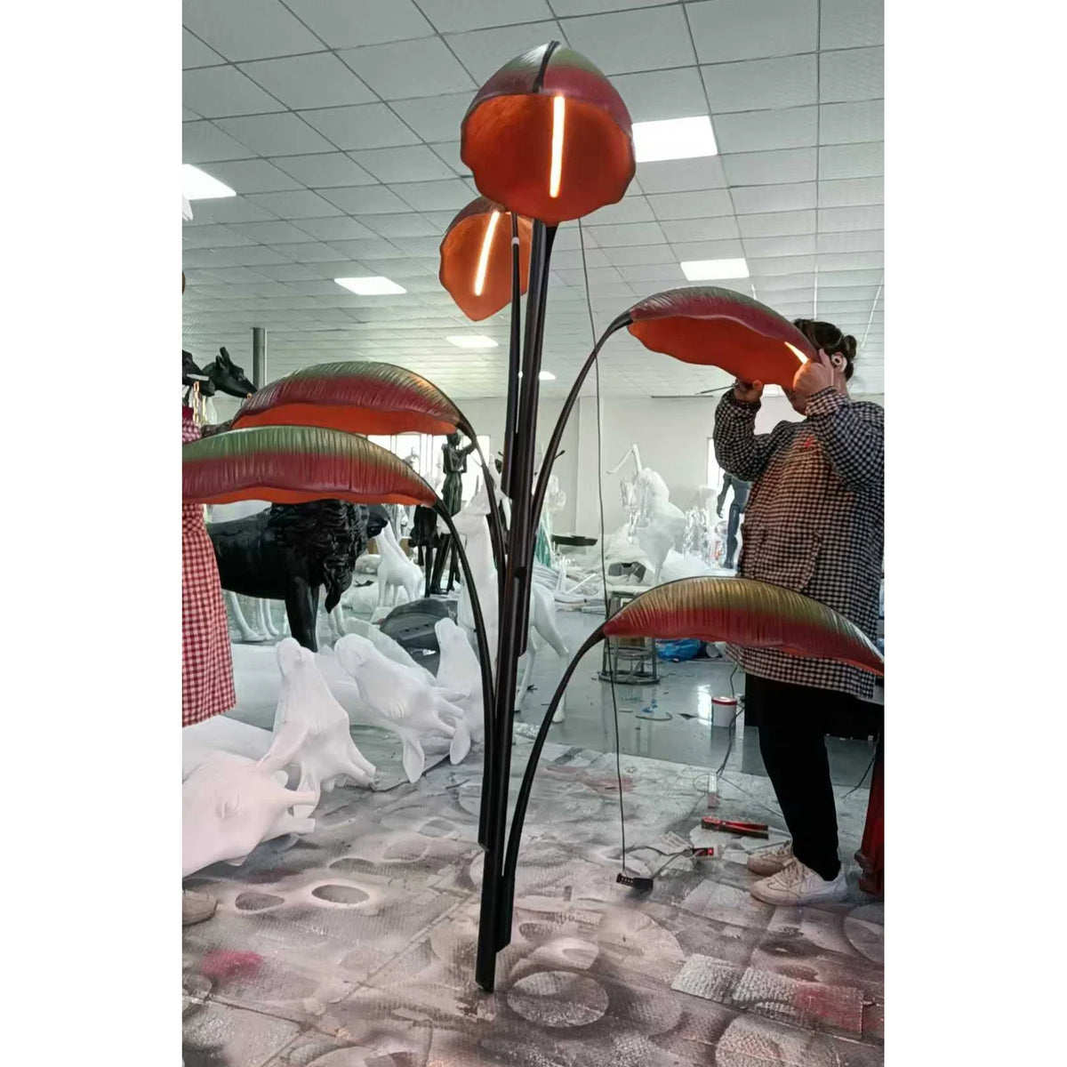Ceiling Chandelier | Banana Leaf Design & Integrated LED