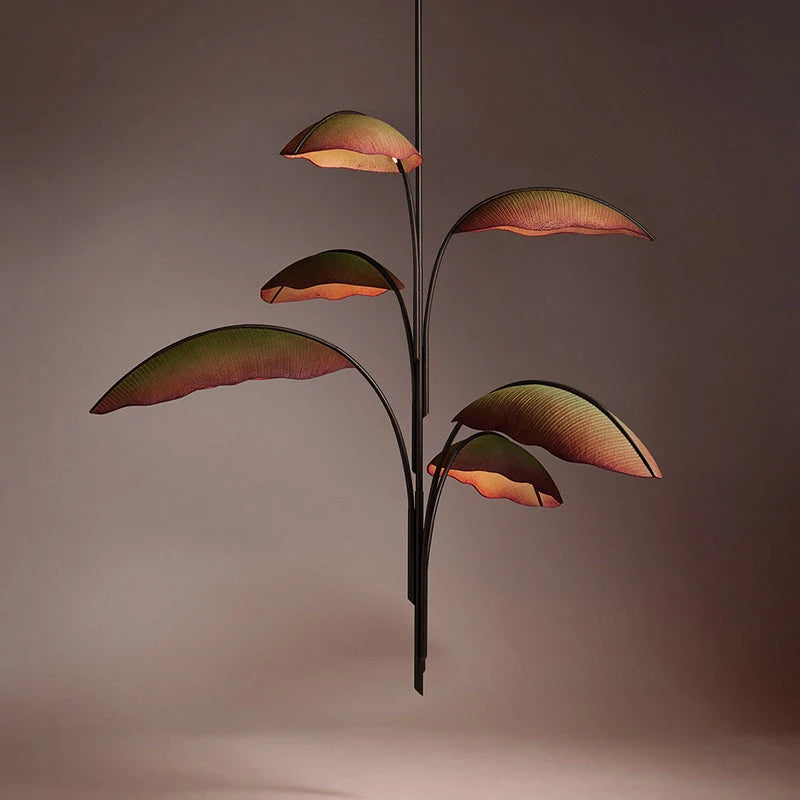 Ceiling Chandelier | Banana Leaf Design & Integrated LED