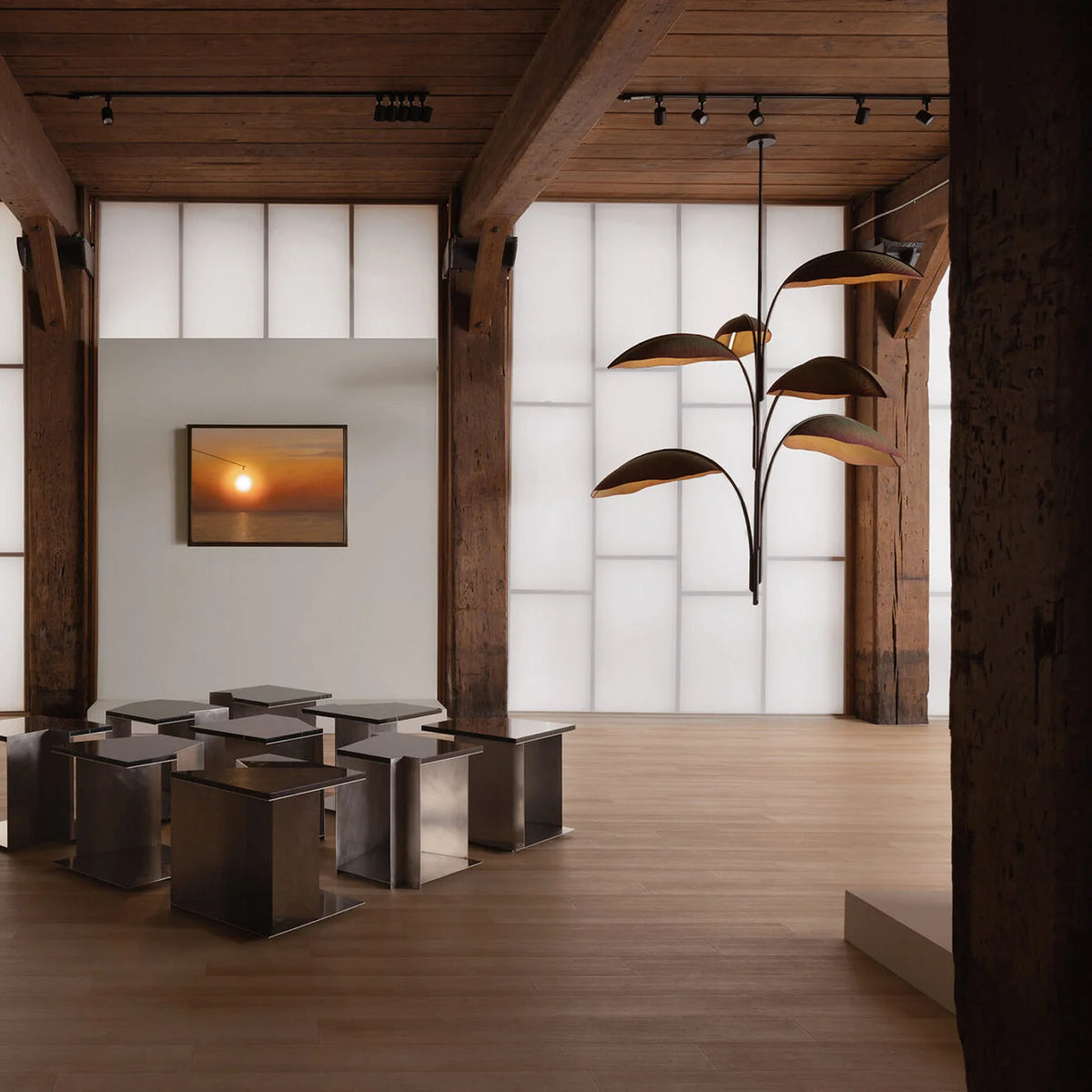 Ceiling Chandelier | Banana Leaf Design & Integrated LED