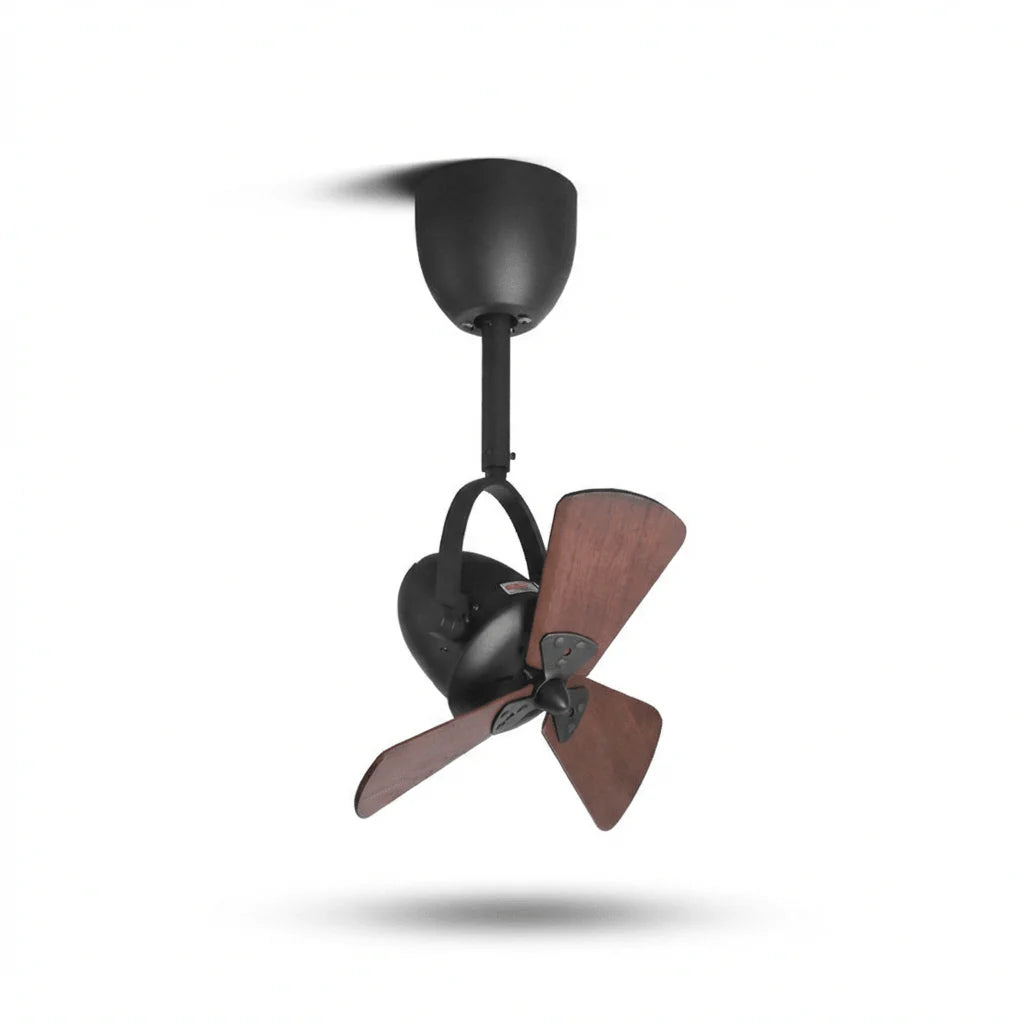 Ceiling Fan | Walnut Wood Blades, Copper Motor & Remote Control | 15 in Diameter