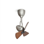 Ceiling Fan | Walnut Wood Blades, Copper Motor & Remote Control | 15 in Diameter