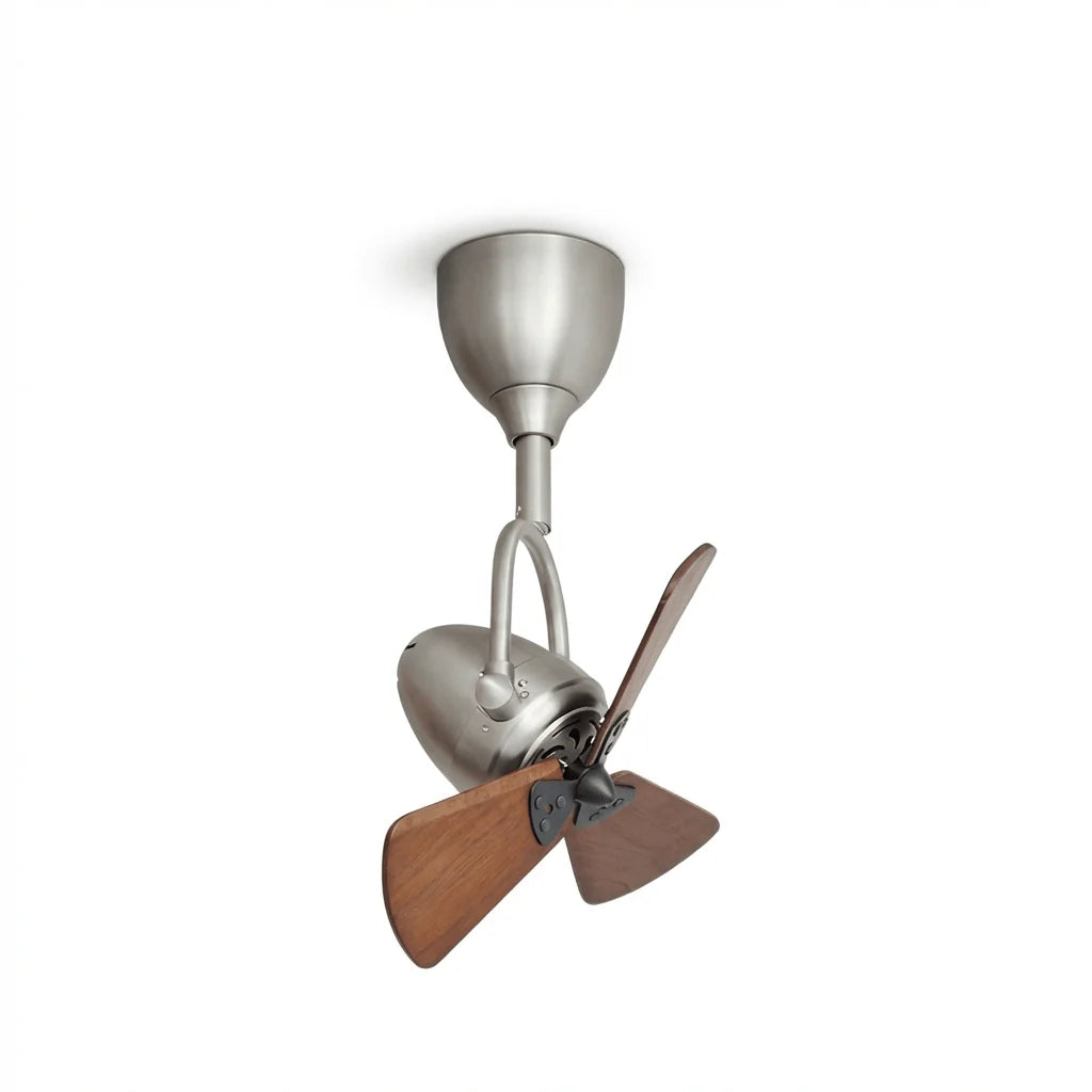 Ceiling Fan | Walnut Wood Blades, Copper Motor & Remote Control | 15 in Diameter