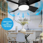 Ceiling Fan With LED Light | Remote Control