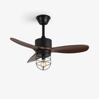 Ceiling Fan With Light | Industrial Wood & Metal | 36 in Diameter