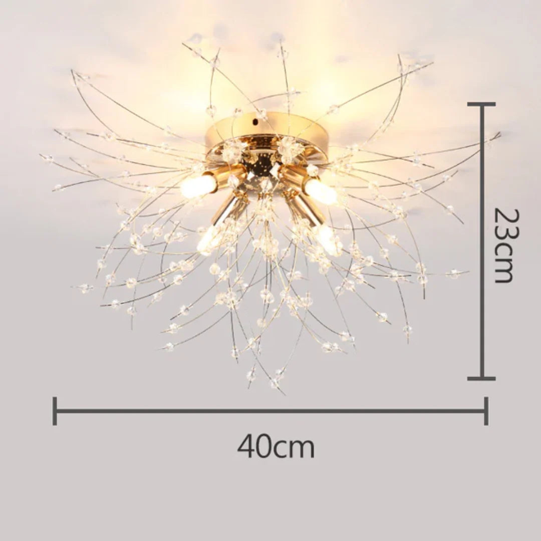 Ceiling Lamp | Crystal Design & Warm LED | 4–8 Lights