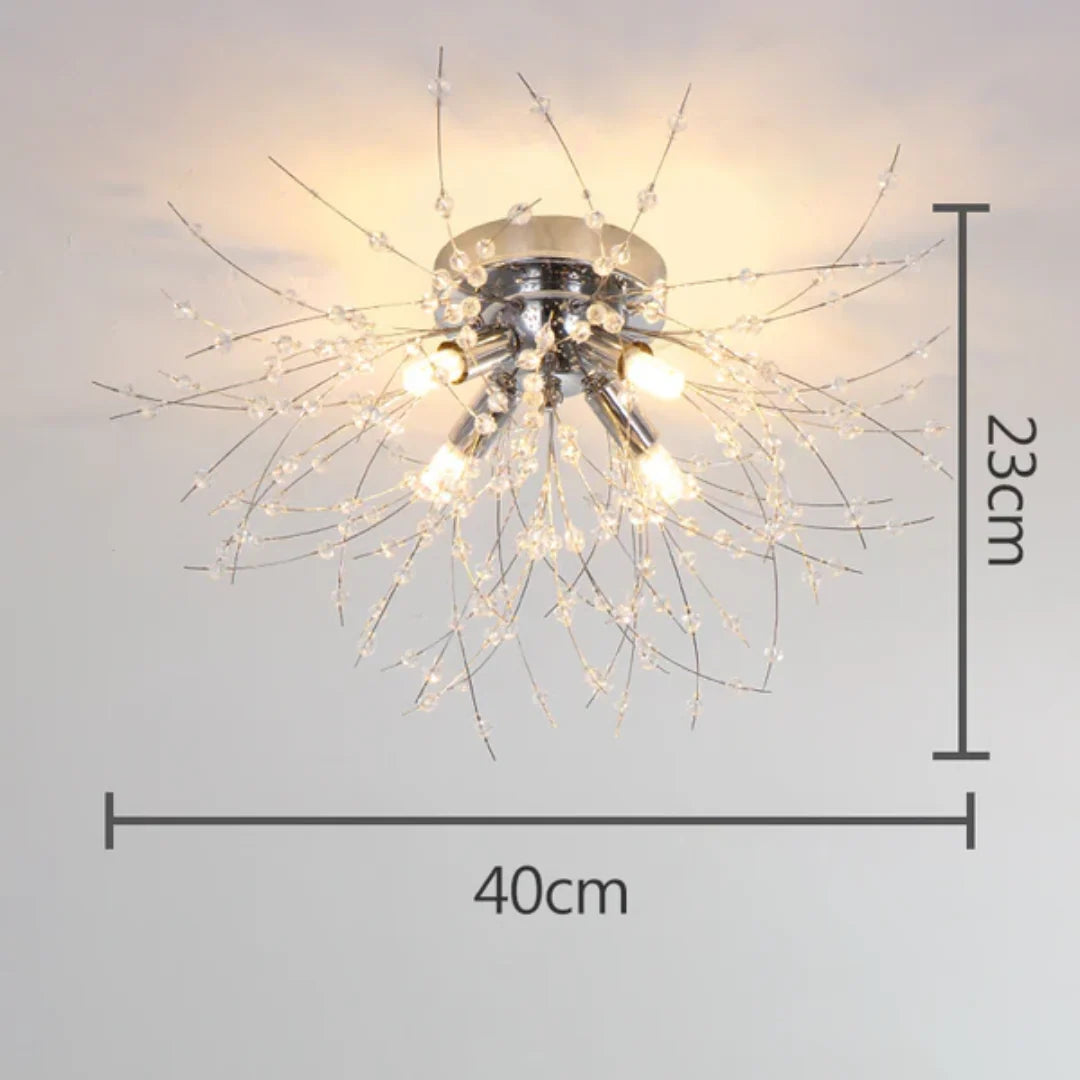 Ceiling Lamp | Crystal Design & Warm LED | 4–8 Lights