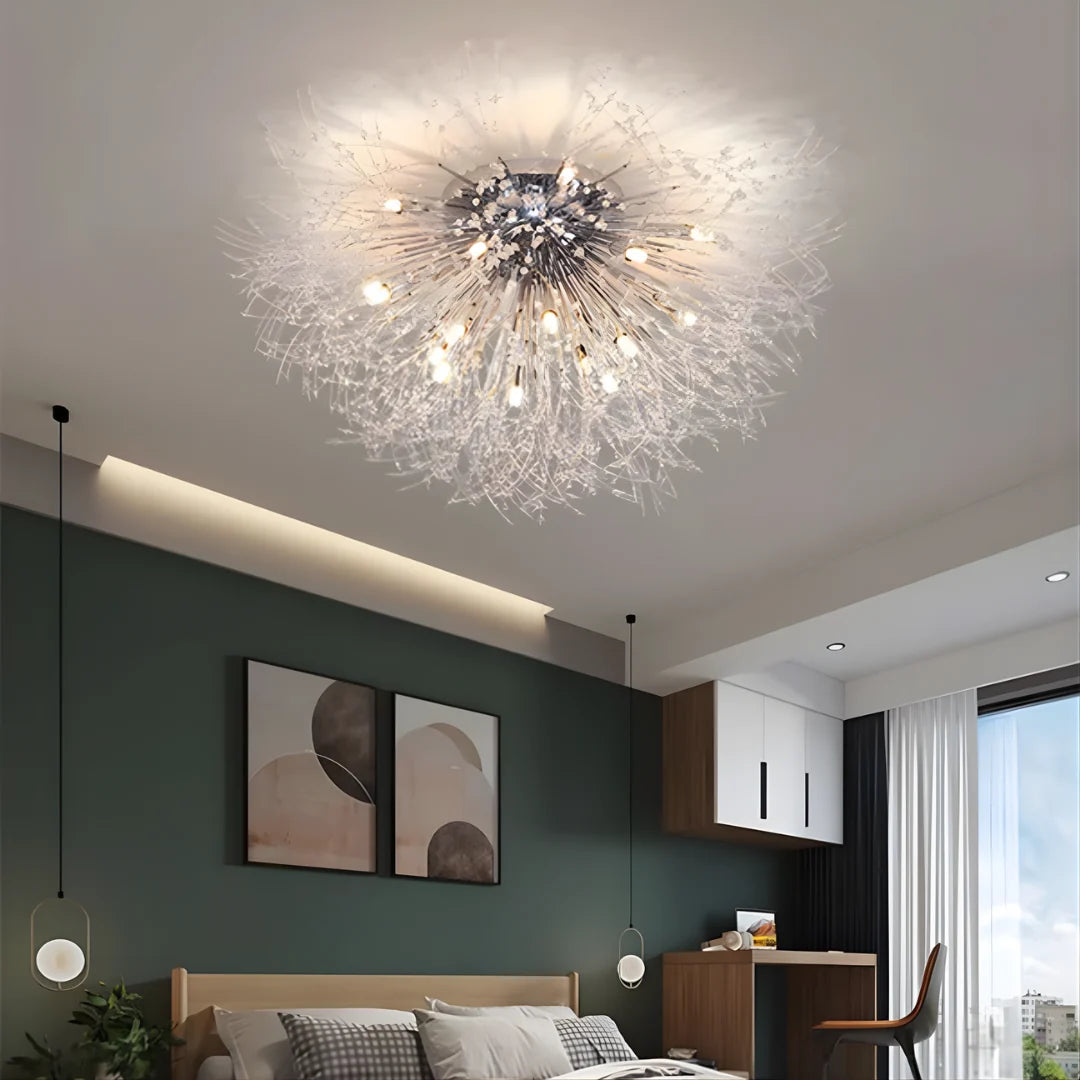 Ceiling Lamp | Crystal Design & Warm LED | 4–8 Lights