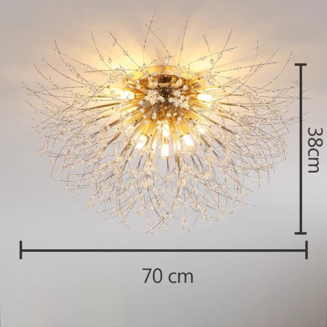 Ceiling Lamp | Crystal Design & Warm LED | 4–8 Lights