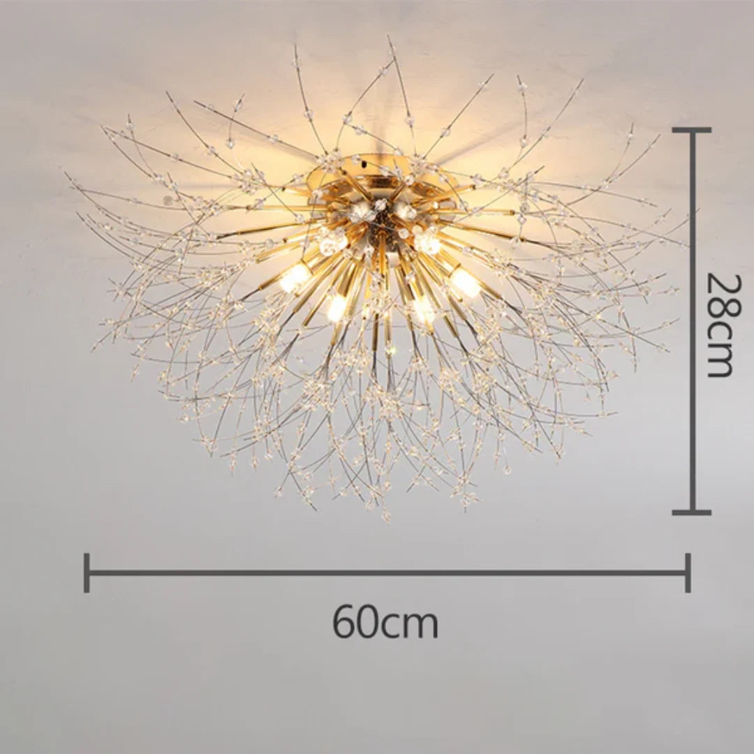 Ceiling Lamp | Crystal Design & Warm LED | 4–8 Lights
