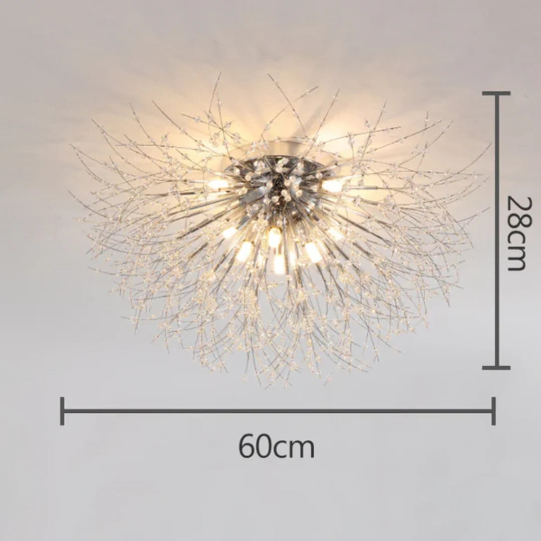 Ceiling Lamp | Crystal Design & Warm LED | 4–8 Lights