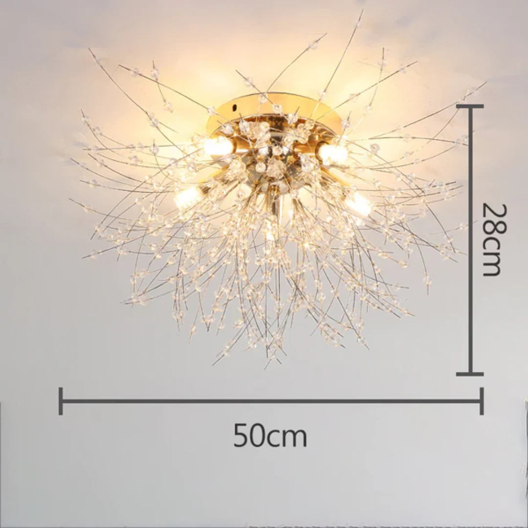 Ceiling Lamp | Crystal Design & Warm LED | 4–8 Lights