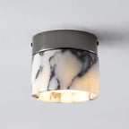Ceiling Lamp | Marble Body & Glass Shade | 12 cm Diameter