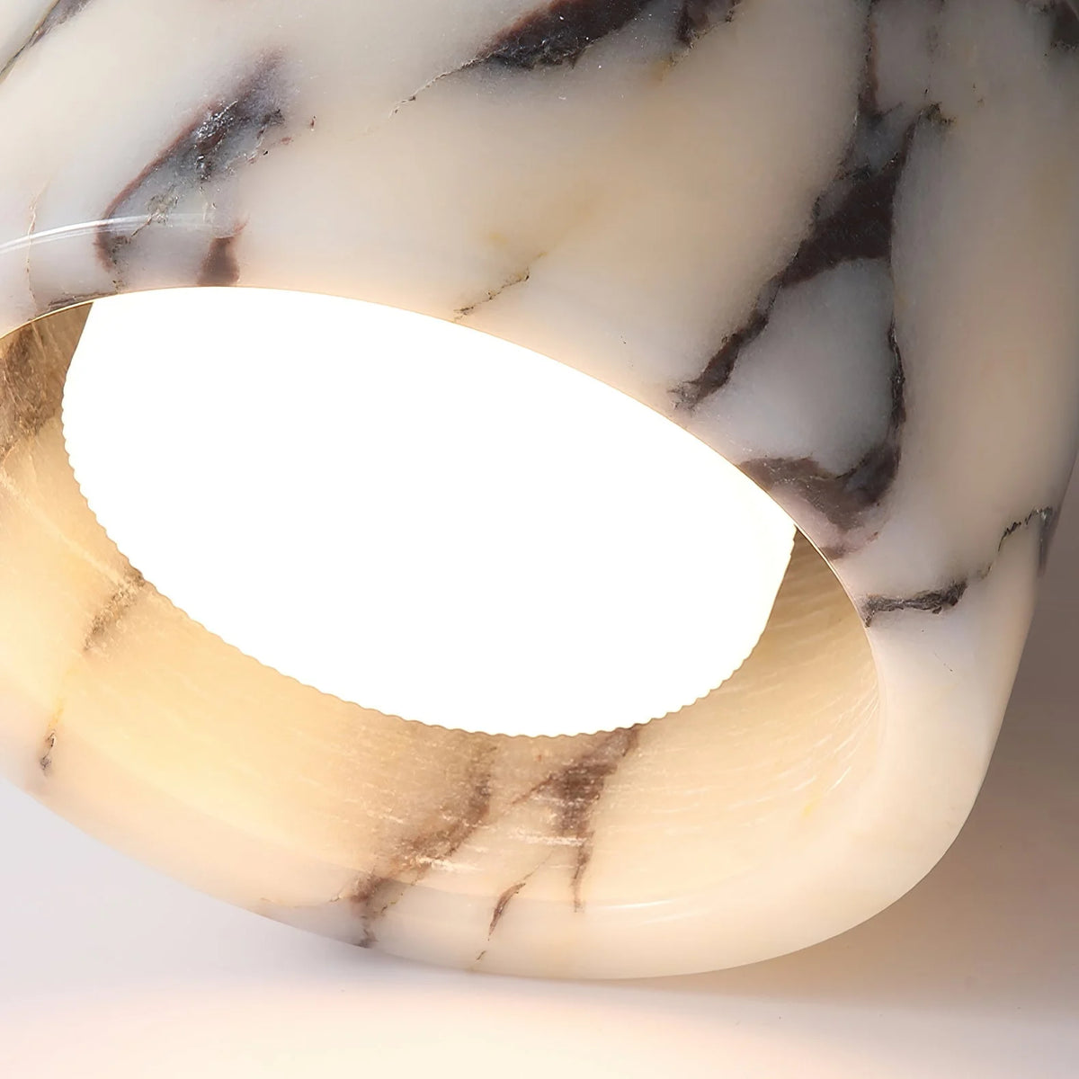 Ceiling Lamp | Marble Body & Glass Shade | 12 cm Diameter