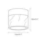 Ceiling Lamp | Marble Body & Glass Shade | 12 cm Diameter