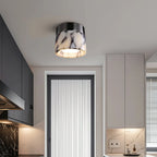 Ceiling Lamp | Marble Body & Glass Shade | 12 cm Diameter