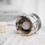 Ceiling Lamp | Marble Body & Glass Shade | 12 cm Diameter