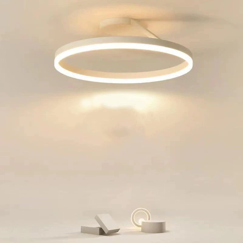 Ceiling Lamp | Modern Metal Ring & Acrylic Shade | Dimmable