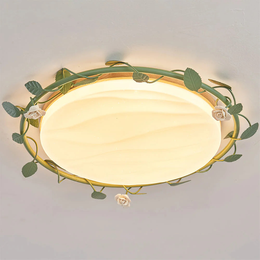 Ceiling Lamp | Rose Wreath Floral & Integrated LED | Ø36–58 cm