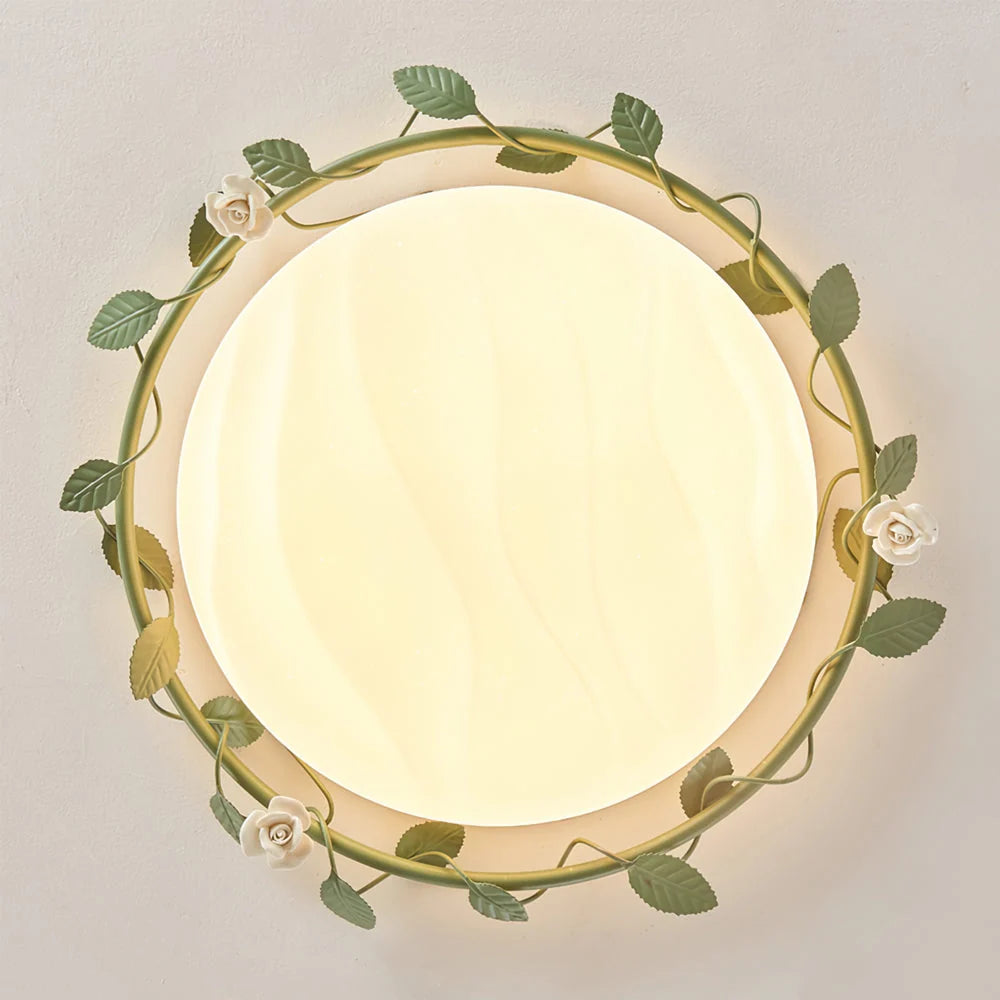 Ceiling Lamp | Rose Wreath Floral & Integrated LED | Ø36–58 cm