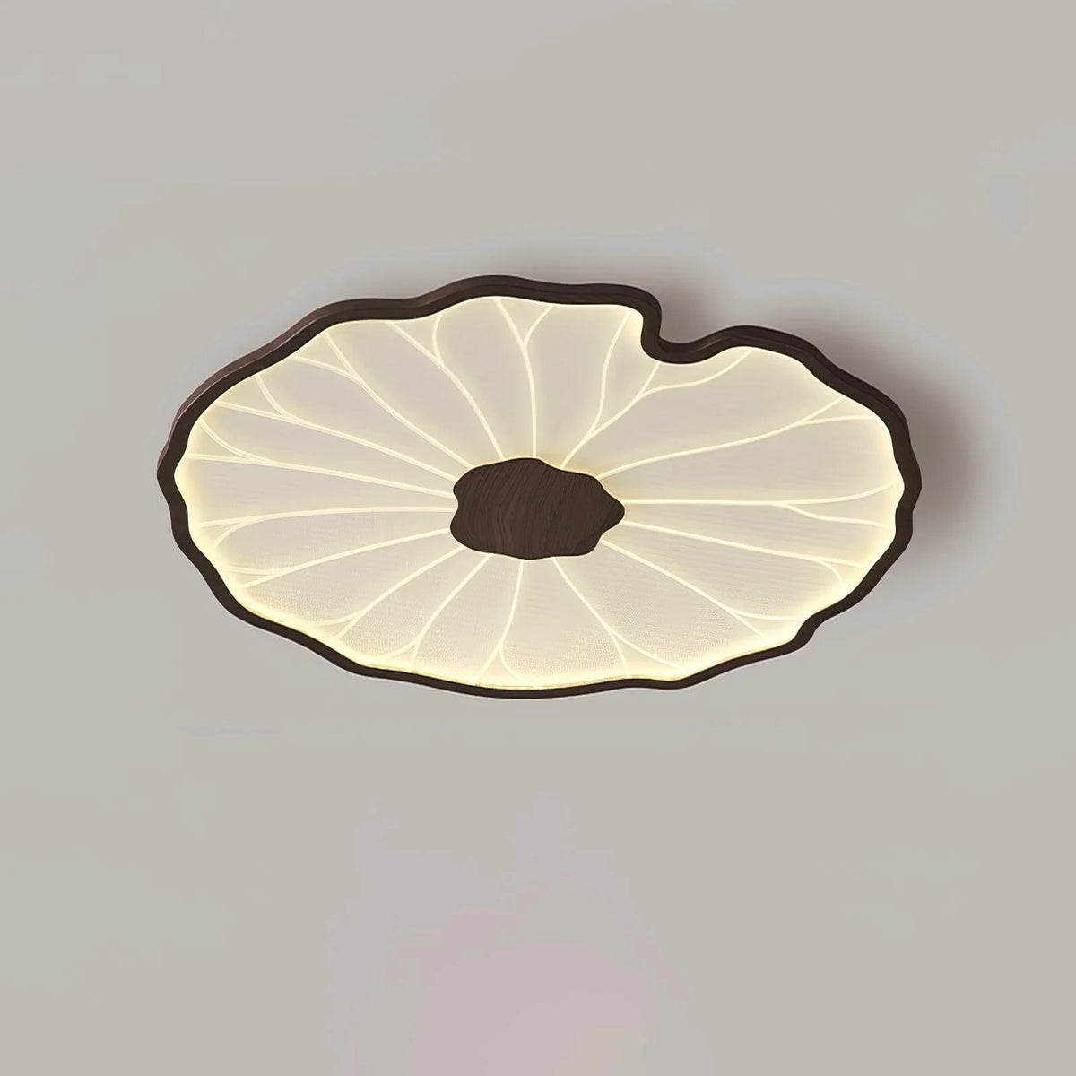 Ceiling Lamp | Walnut Wood-Look & Adjustable LED Color Temperature | Low-Profile