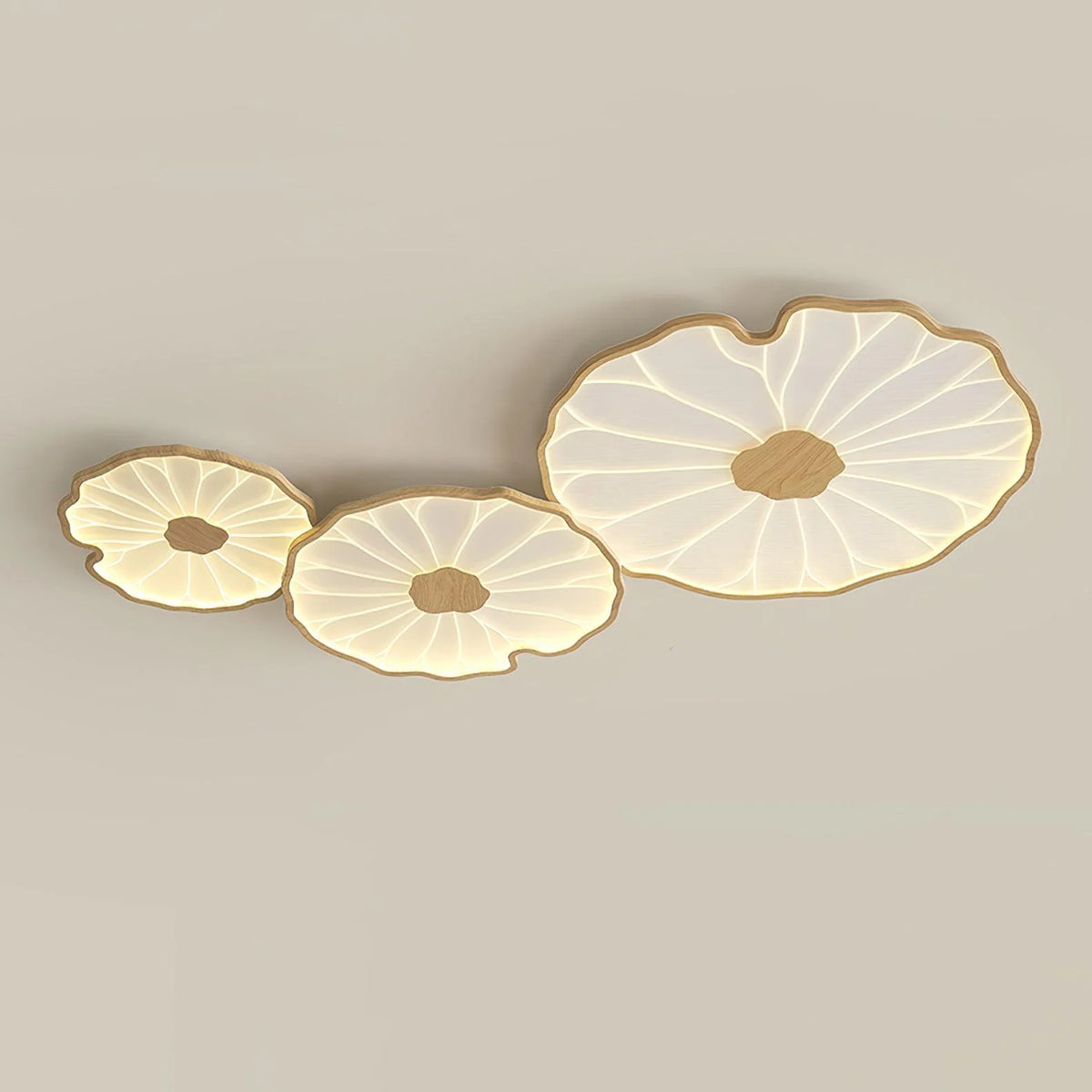 Ceiling Lamp | Walnut Wood-Look & Adjustable LED Color Temperature | Low-Profile