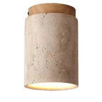 Ceiling Lamp | Travertine Shade & Wabi-Sabi Design | Integrated LED