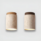 Ceiling Lamp | Travertine Shade & Wabi-Sabi Design | Integrated LED