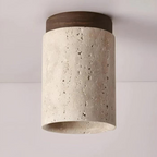 Ceiling Lamp | Travertine Shade & Wabi-Sabi Design | Integrated LED