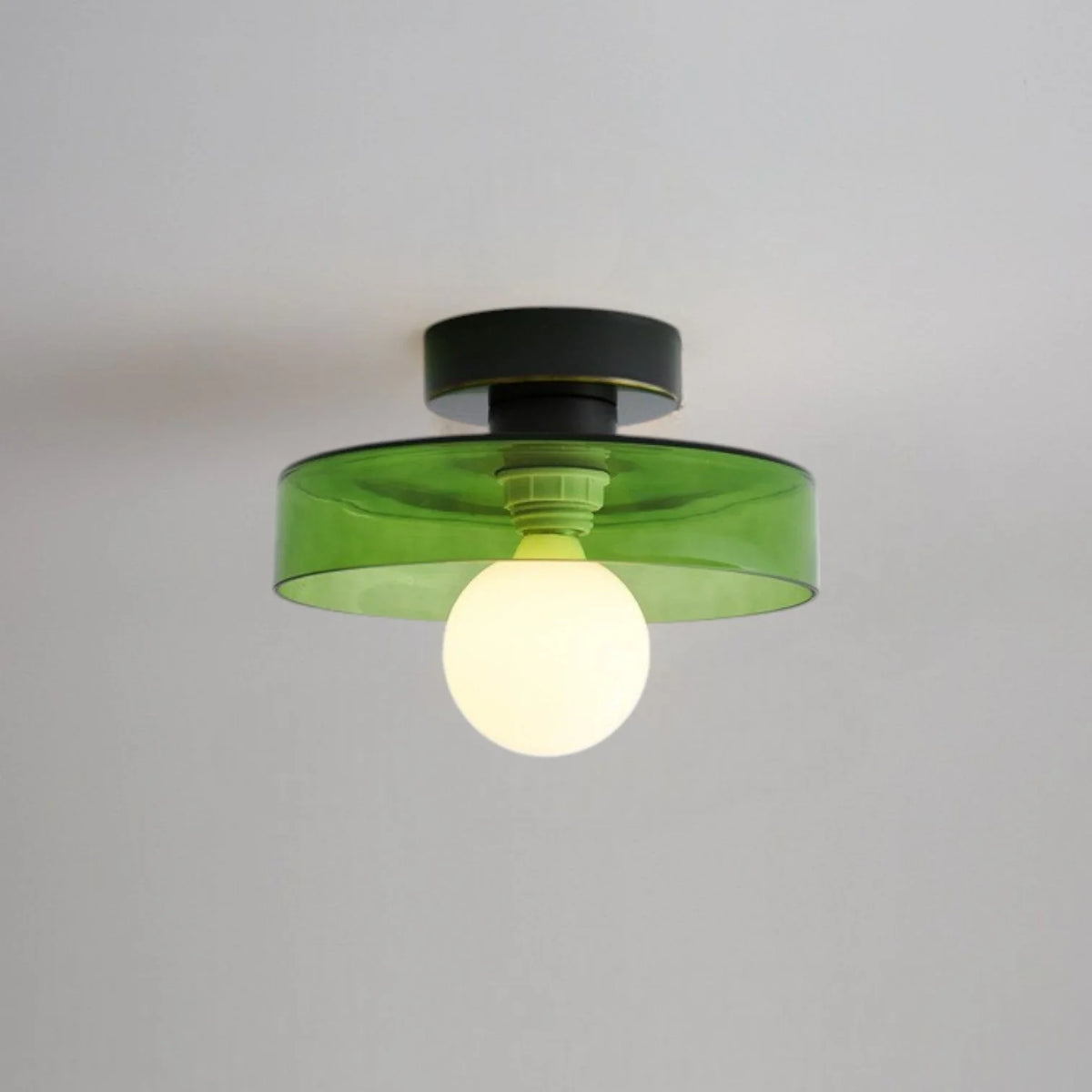 Ceiling Light | Bauhaus-Style Glass Globe & Low-Profile | 24 cm Diameter