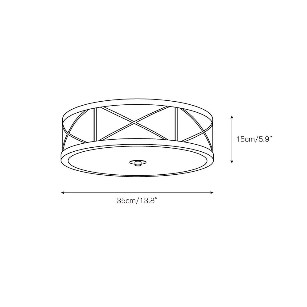 Ceiling Light | Brass & Glass | 35–45 Cm Diameter