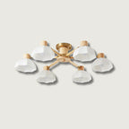 Ceiling Light | Floral Wood & Glass Design | 3/6/8-Light Options