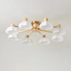 Ceiling Light | Floral Wood & Glass Design | 3/6/8-Light Options