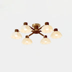 Ceiling Light | Floral Wood & Glass Design | 3/6/8-Light Options