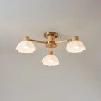 Ceiling Light | Floral Wood & Glass Design | 3/6/8-Light Options