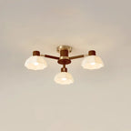 Ceiling Light | Floral Wood & Glass Design | 3/6/8-Light Options