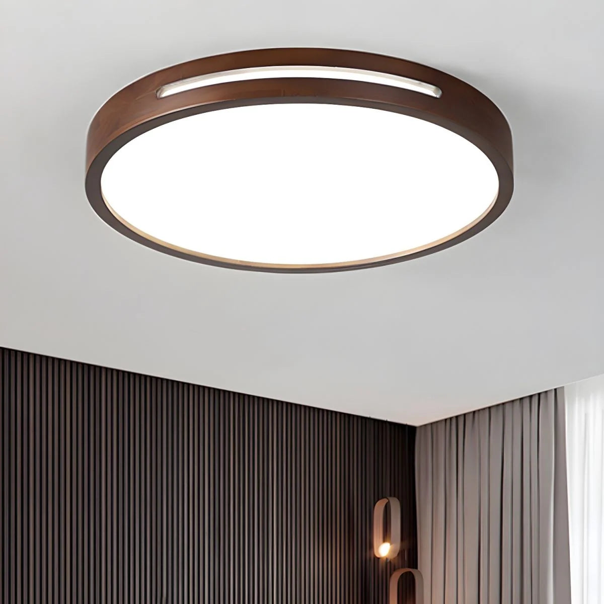 Ceiling Light | Flush-Mount Wood Frame & Dimmable LED