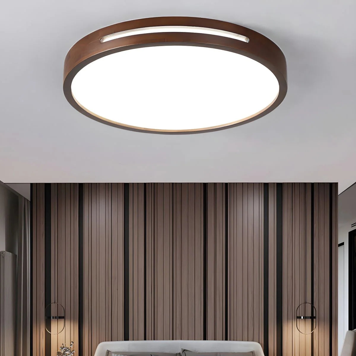 Ceiling Light | Flush-Mount Wood Frame & Dimmable LED