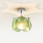 Ceiling Light | Glass Shade & Metal Canopy | Damp-Location Rated