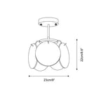 Ceiling Light | Glass Shade & Metal Canopy | Damp-Location Rated
