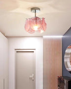 Ceiling Light | Glass Shade & Metal Canopy | Damp-Location Rated