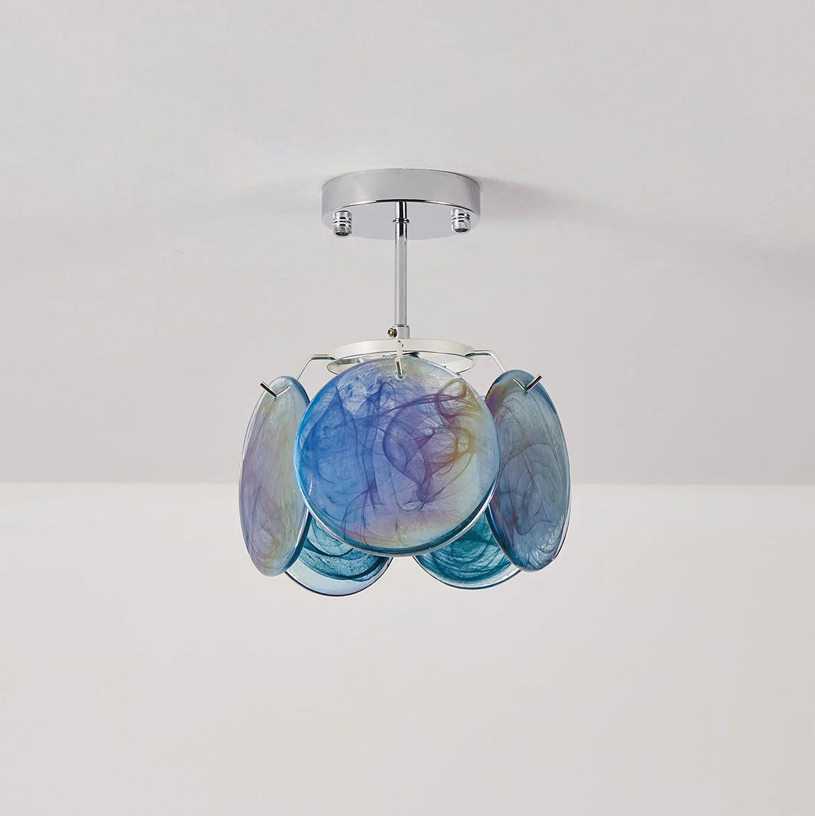 Ceiling Light | Glass Shade & Metal Canopy | Damp-Location Rated