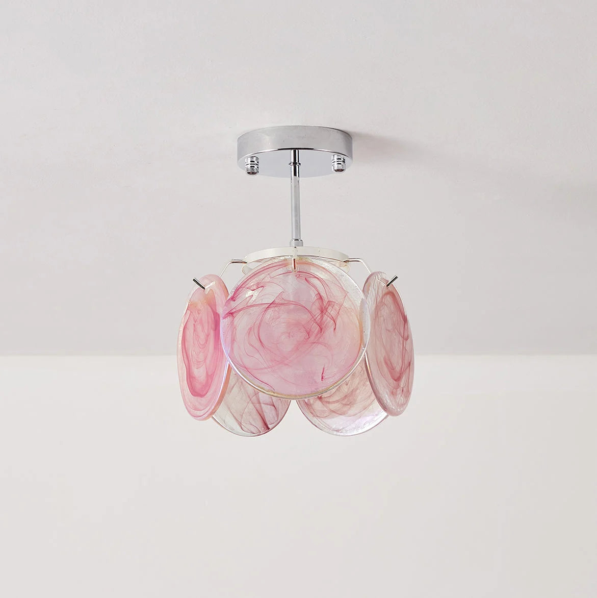 Ceiling Light | Glass Shade & Metal Canopy | Damp-Location Rated