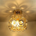 Ceiling Light | Gold Globe & Crystal Accents | E27 Socket