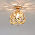 Ceiling Light | Gold Globe & Crystal Accents | E27 Socket