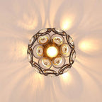Ceiling Light | Gold Globe & Crystal Accents | E27 Socket